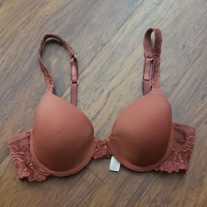 Wacoal Womens Rust Brown Floral Lace Bra Size 34B